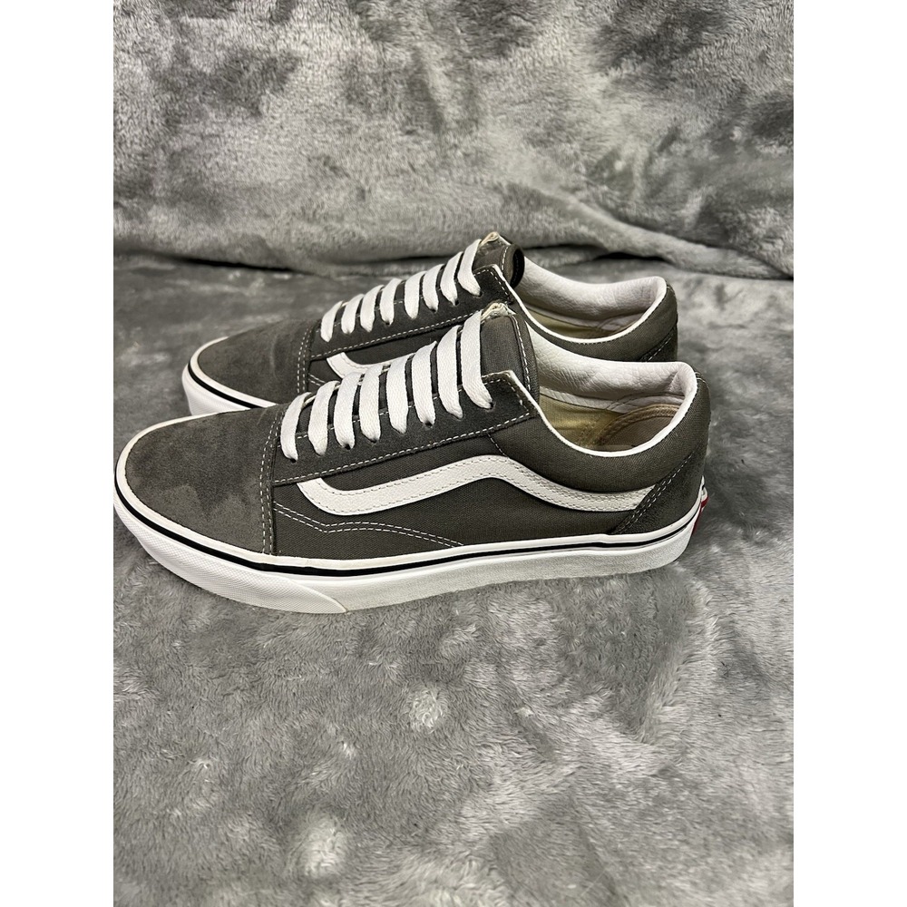 VANS Old Skool Gray/White Canvas Lace-Up Sneakers Round Toe Men's US 7.5 - Picture 2 of 9